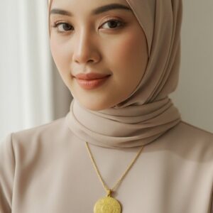 Ayetel Kürsi Allah Yazılı Kolye – Çelik Altın Kaplama, Manevi Koruyucu Takı