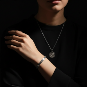 Çoklu Dua Kolye ve Ayetel Kürsi Bileklik Seti gümüş Çelik Şık Takı Seti