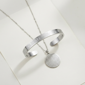 Esmaül Hüsna Kolye ve Ayetel Kürsi Bileklik Seti Gold Çelik Takı (Varyant)