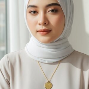 Hat yazılı Kolye - Ayetel kürsi - Çelik Altın Kaplama, Şık ve Manevi Takı, Nazar Koruyucu