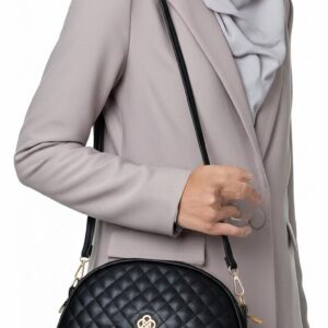 Kapitone İki Gözlü Omuz Çantası - Suni Deri