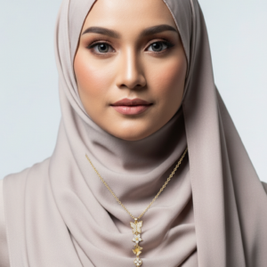 Kelebekli çiçekli anahtarlı Y kolye