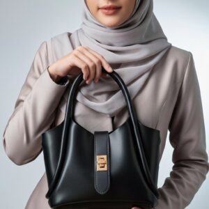 Mini Kilitli El ve Omuz Çantası -Suni Deri