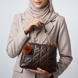 Ponponlu El ve Omuz Çantası - Suni Deri