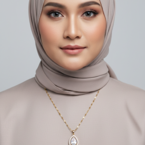 Su Damlası Zirkon Taşlı Kolye - Çelik